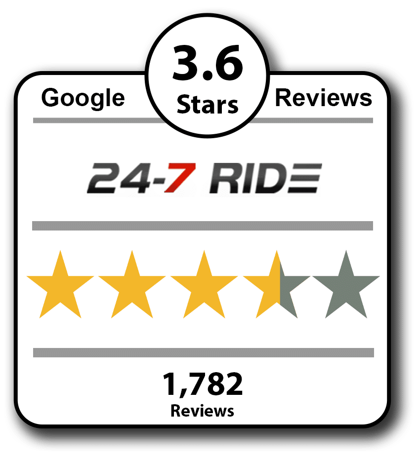 Trust widget featuring 24-7 Ride reviews on Google.