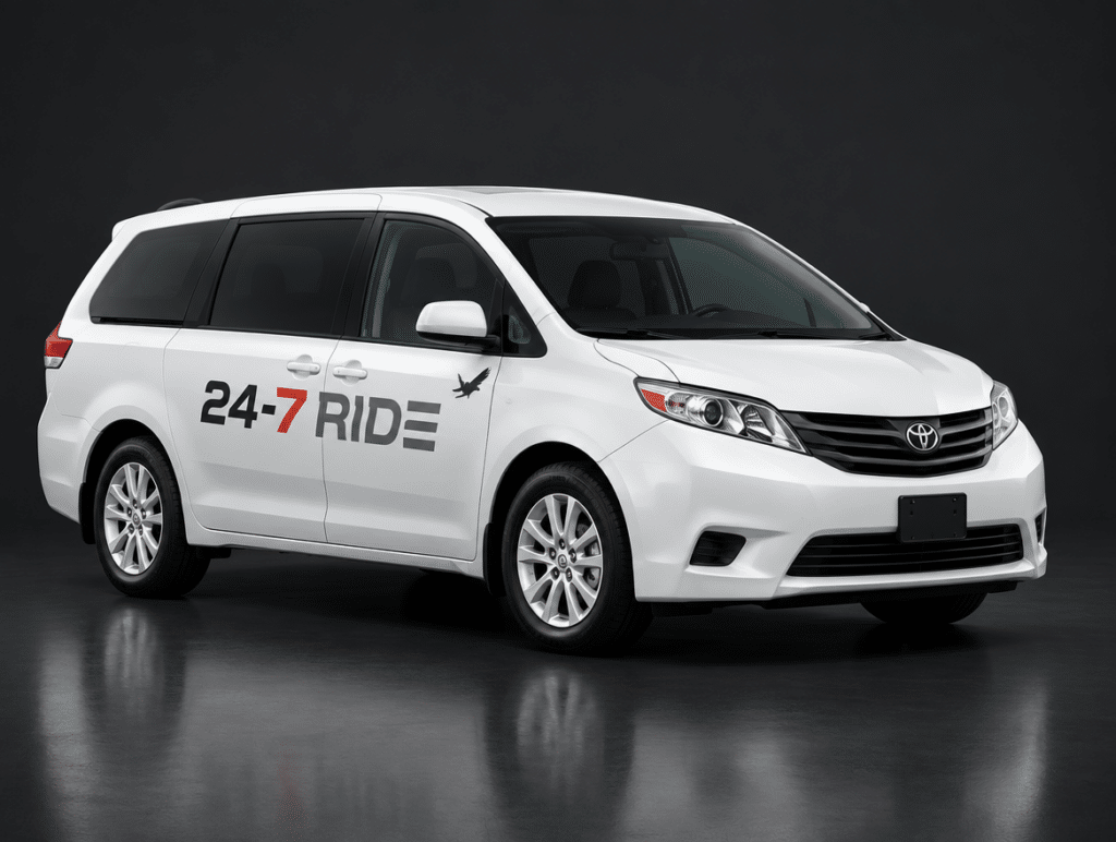 2019 Toyota Sienna, white, 24-7 Ride
